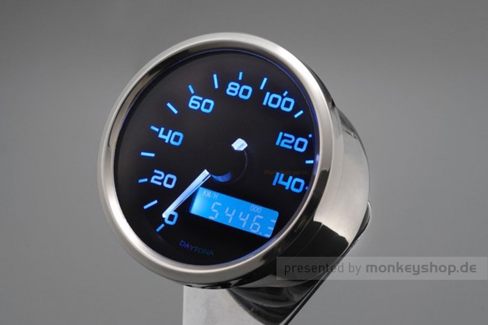 Daytona Velona ø60 Tachometer 140 kmh poliert