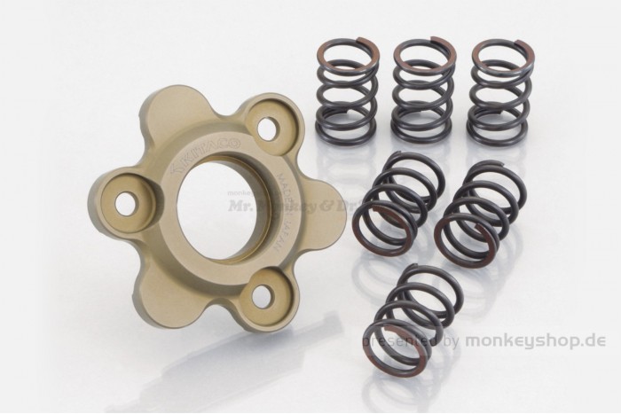 Kitaco verstärkte Druckplatte Kupplung Alu CNC + Kupplungsfedern 60% f. MSX + Monkey 125