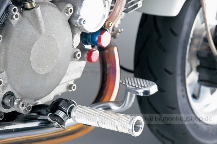 Daytona Aluminium Fußrasten silber rund schmal  f. Monkey 12V