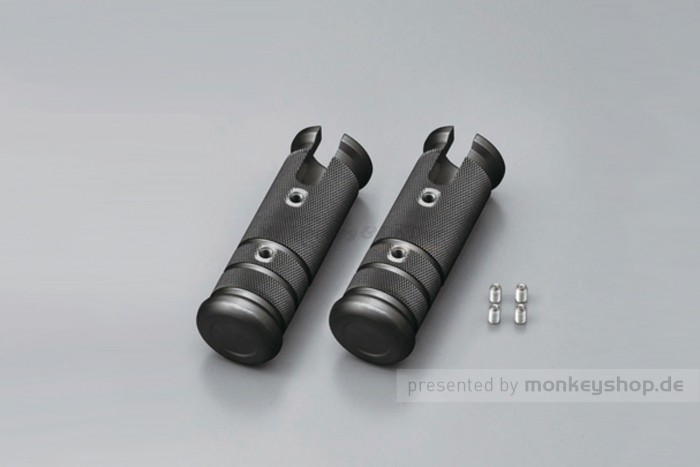 Daytona Aluminium Fußrasten schwarz rund breit  f. Monkey 12V