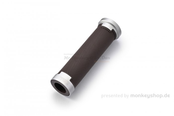 Daytona "GRIPPYGRIP" GGDM-BASE Griffgummi paar braun mit silbernem Aluminium Ring ø22.2 mm 7/8"
