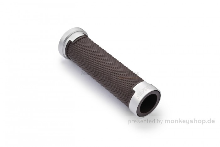 Daytona "GRIPPYGRIP" GGDM-BASE Griffgummi paar braun mit silbernem Aluminium Ring ø22.2 mm 7/8"