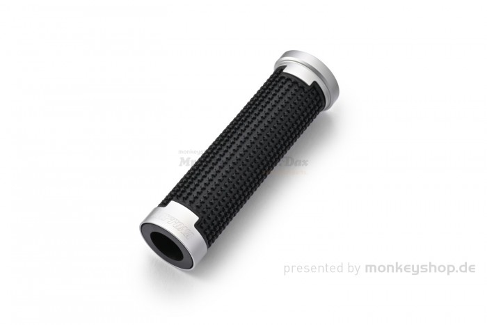 Daytona "GRIPPYGRIP" GGDM-CROSS Griffgummi paar schwarz mit silbernem Aluminium Ring ø22.2 mm 7/8"