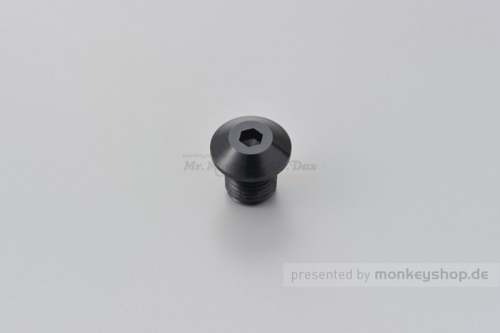 Daytona Abdeckschraube Alu CNC schwarz eloxiert f. Spiegelgewinde M10 x P1.25 Rechtsgewinde