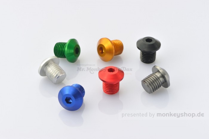 Daytona Abdeckschraube Alu CNC rot eloxiert f. Spiegelgewinde M10 x P1.25 Rechtsgewinde