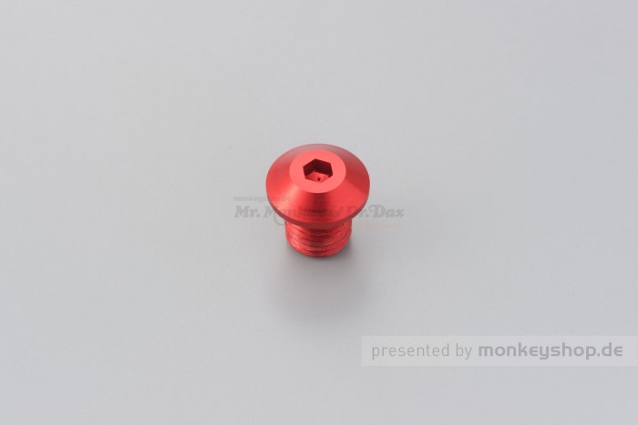 Daytona Abdeckschraube Alu CNC rot eloxiert f. Spiegelgewinde M10 x P1.25 Rechtsgewinde