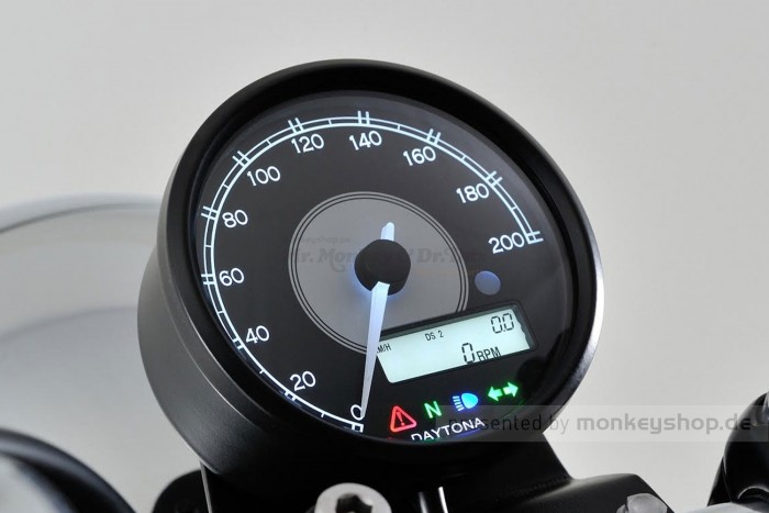 Daytona Velona ø80 Tachometer 200 kmh schwarz