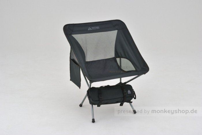 Daytona Outdoor Klappstuhl kompakt schwarz mit Seitentasche