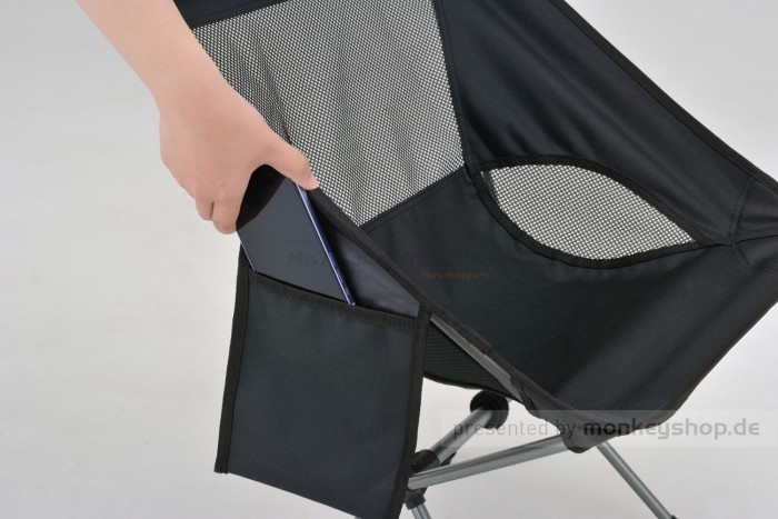 Daytona Outdoor Klappstuhl kompakt schwarz mit Seitentasche