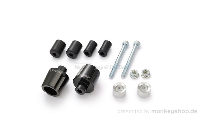 Daytona "COMPASS" Lenkergewichte Set Aluminium CNC schwarz silber eloxiert 14-19mm