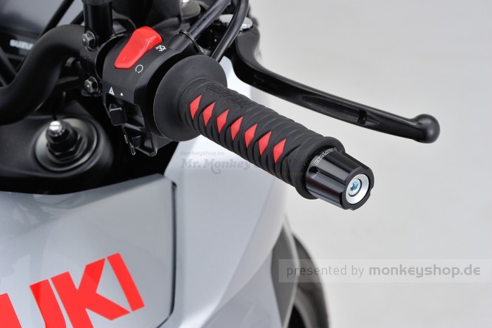 Daytona "COMPASS" Lenkergewichte Set Aluminium CNC schwarz silber eloxiert 14-19mm