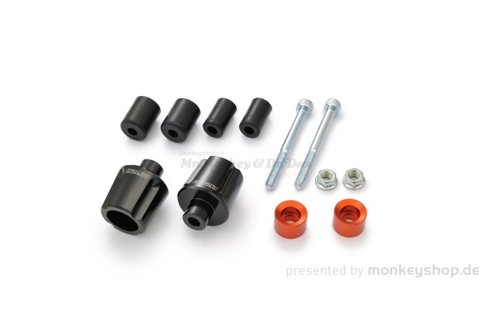 Daytona "COMPASS" Lenkergewichte Set Aluminium CNC schwarz orange eloxiert 14-19mm