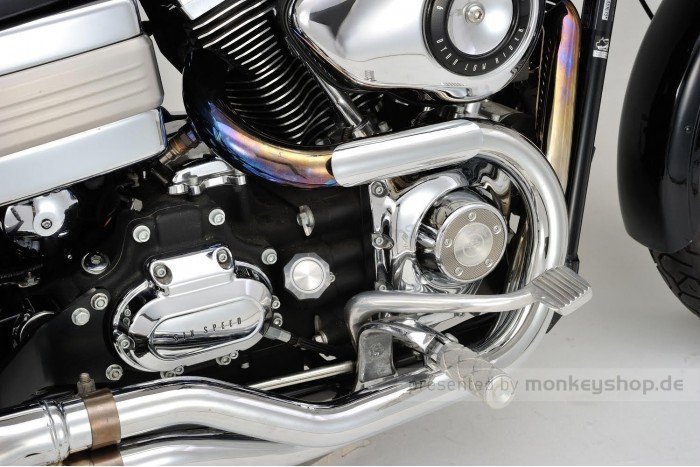 Daytona Hitzeschutzblech Stahl verchromt gerade geschlossen