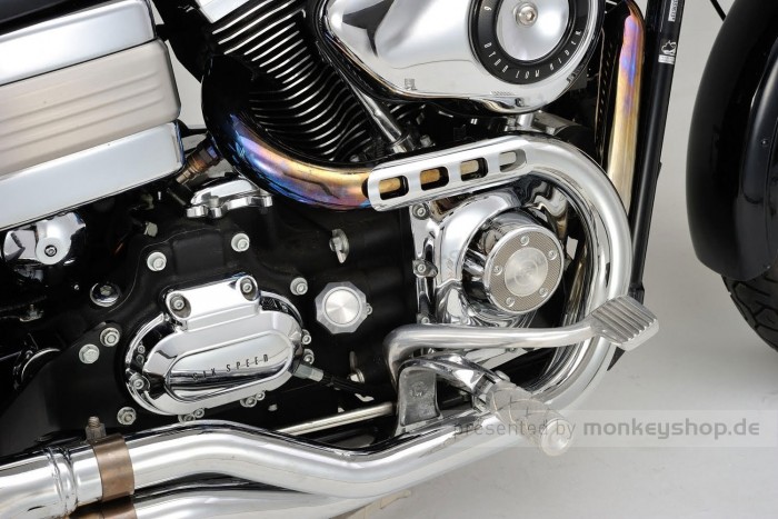 Daytona Hitzeschutzblech Stahl verchromt gerade offen