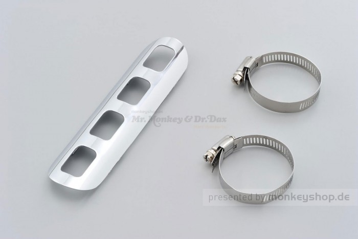 Daytona Hitzeschutzblech Stahl verchromt gerade offen