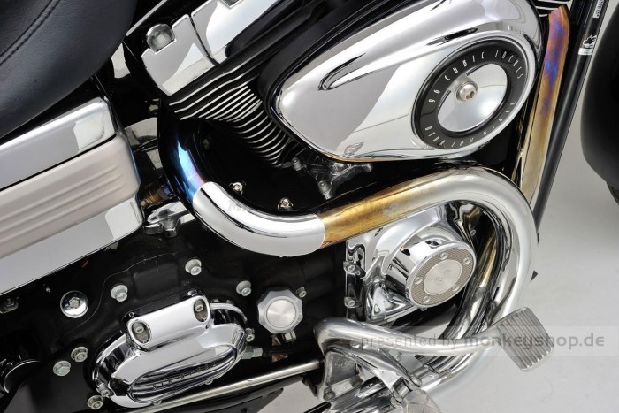 Daytona Hitzeschutzblech Stahl verchromt Bogen 45° geschlossen