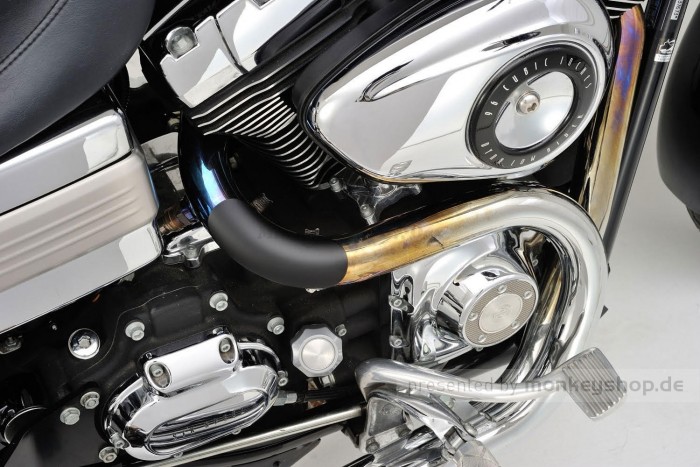 Daytona Hitzeschutzblech Stahl schwarz Bogen 45° geschlossen