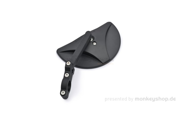 Daytona "D-MIRROR-19" ABS Nylon Lenker Klemmen Spiegel Halbmond schwarz