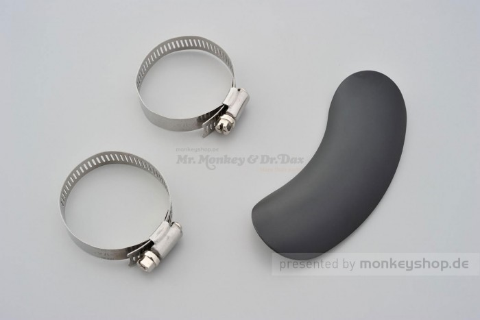 Daytona Hitzeschutzblech Stahl schwarz Bogen 45° geschlossen