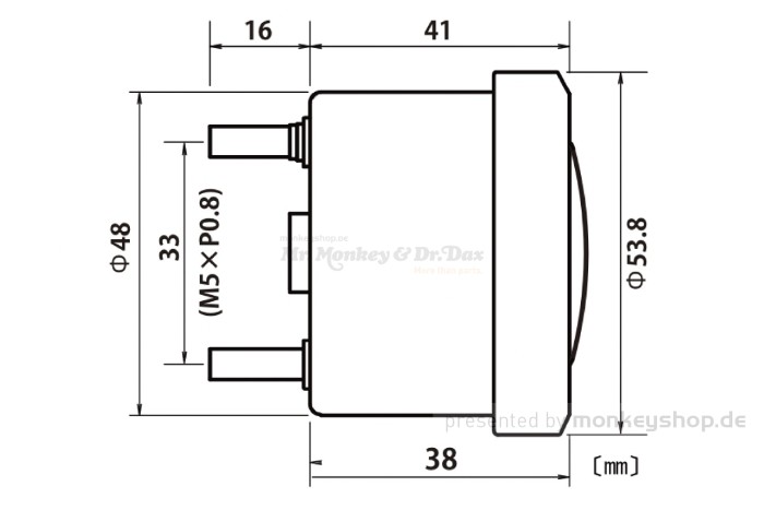 Daytona Velona 48 Voltmeter schwarz Typ 2