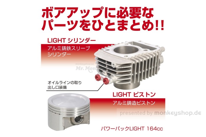 Kitaco Power Pack 164cc silber f. Monkey 125 JB02