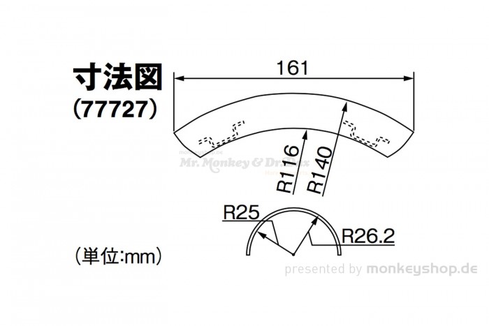 Daytona Hitzeschutzblech Edelstahl poliert Bogen außen geschlossen