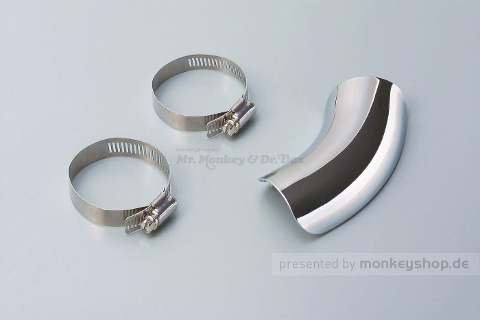 Daytona Hitzeschutzblech Edelstahl poliert Bogen 45° geschlossen