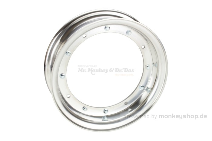 Felge 2.75x10 Aluminium poliert 2-teilig f. Dax