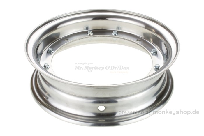 Felge 2.75x10 Aluminium poliert 2-teilig f. Dax