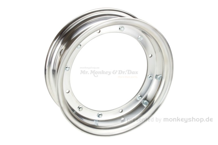Felge 3.00x10 Aluminium poliert 2-teilig f. Dax