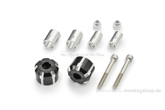 Daytona "W" Lenkergewichte Set Aluminium CNC schwarz eloxiert 14-19mm