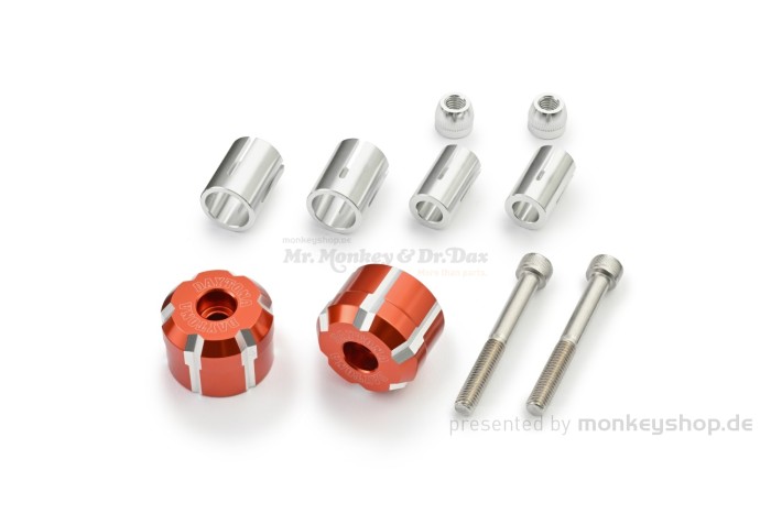 Daytona "W" Lenkergewichte Set Aluminium CNC orange eloxiert 14-19mm