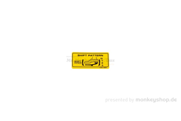 Honda Aufkleber Schaltschema Shift Pattern gelb f. Dax 12 Volt