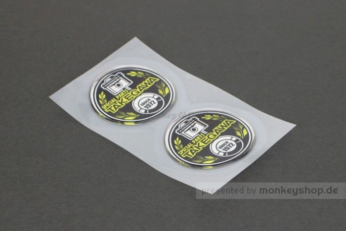 Takegawa Emblem Aufkleber Satz Paar rund 62 mm gelb
