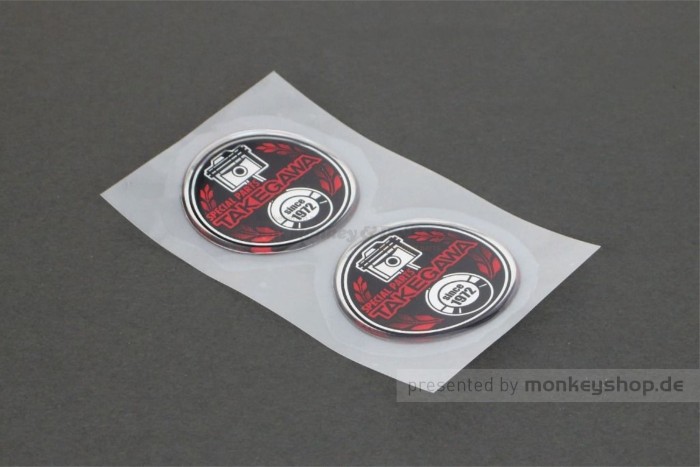 Takegawa Emblem Aufkleber Satz Paar rund 62 mm rot
