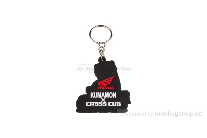 Honda Kumamon Cross Cub Schlüsselanhänger Gummi schwarz rot