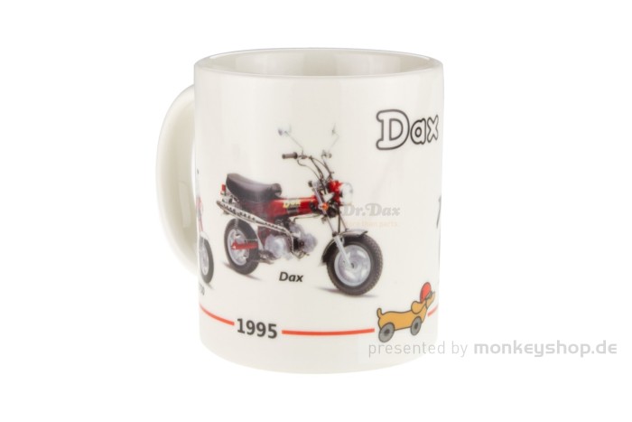 Honda Tasse weiß mit Dax Zeitstrahl Geschichte