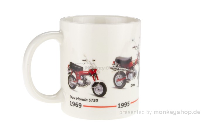 Honda Tasse weiß mit Dax Zeitstrahl Geschichte