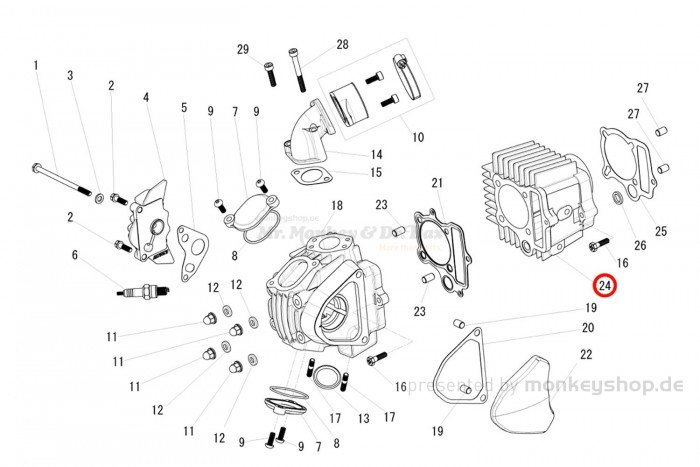 Daytona Nikasil Zylinder ø57mm f. ANIMA 2V 150cc