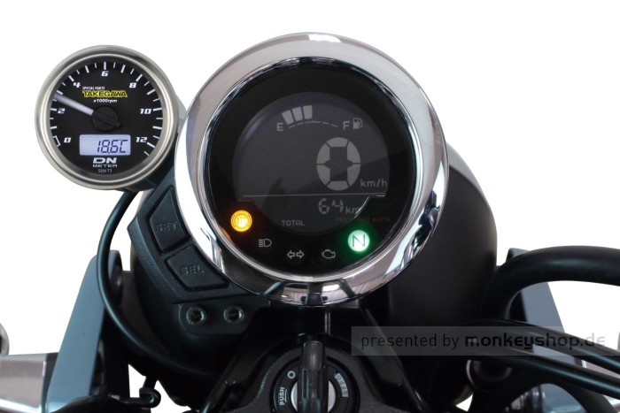 Takegawa Drehzahlmesser Kit ø48 mm 12500 RPM LED weiß f. Dax 125