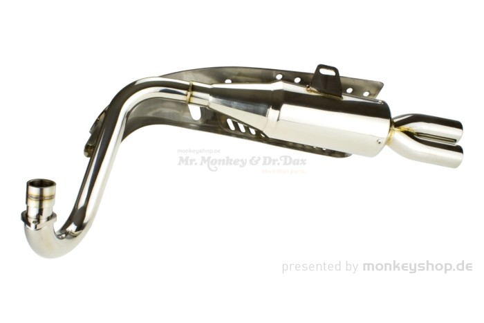 Kepspeed Sport Auspuffanlage Doppelrohr obenliegend chrom f. Monkey + Gorilla