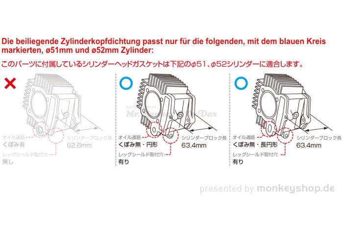 Kitaco Dichtungssatz klein top 85 88 104 108 cc