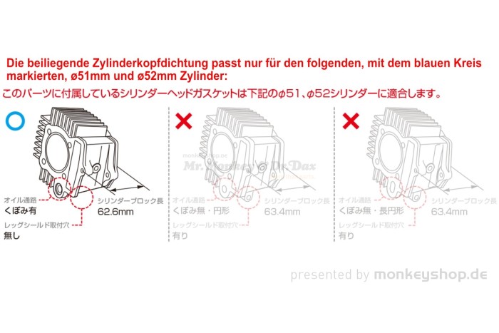 Kitaco Dichtungssatz klein top 88 108 cc
