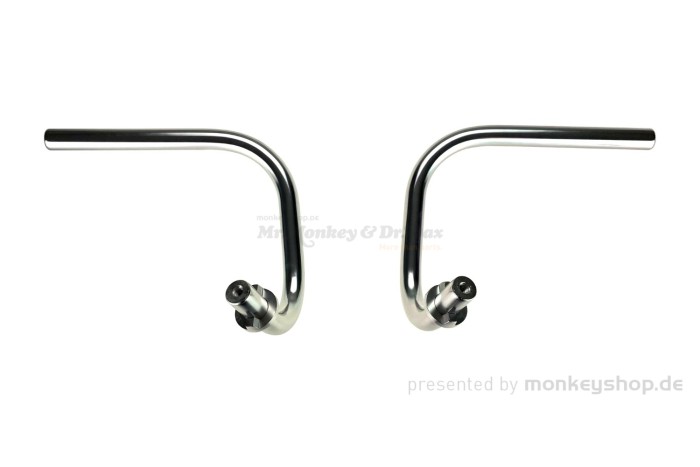 Lenkerhälften Set links + rechts Aluminium silber f. Monkey 50 + Gorilla + Dax 12V