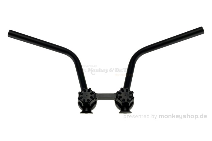 Klapplenker Satz schwarz inkl. Aufnahme Bock Knochen Aluminium CNC schwarz f. Monkey + Gorilla + Dax 12V