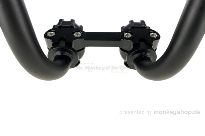 Klapplenker Satz schwarz inkl. Aufnahme Bock Knochen Aluminium CNC schwarz f. Monkey + Gorilla + Dax 12V