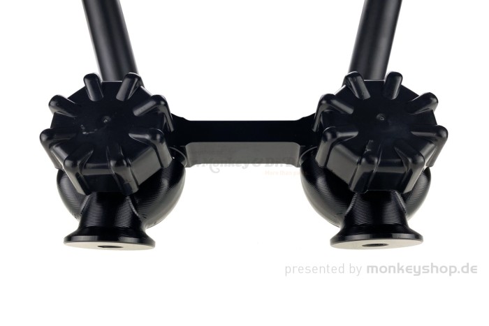 Klapplenker Satz schwarz inkl. Aufnahme Bock Knochen Aluminium CNC schwarz f. Monkey + Gorilla + Dax 12V