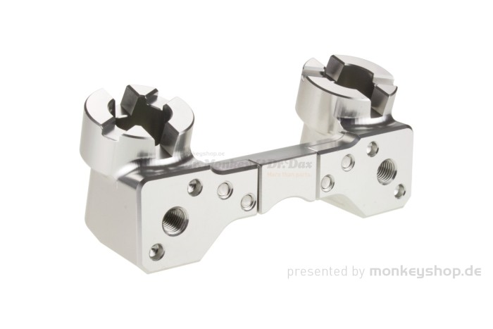 Lenker Aufnahme Bock Knochen Aluminium CNC silber f. Monkey 50 + Dax 12V