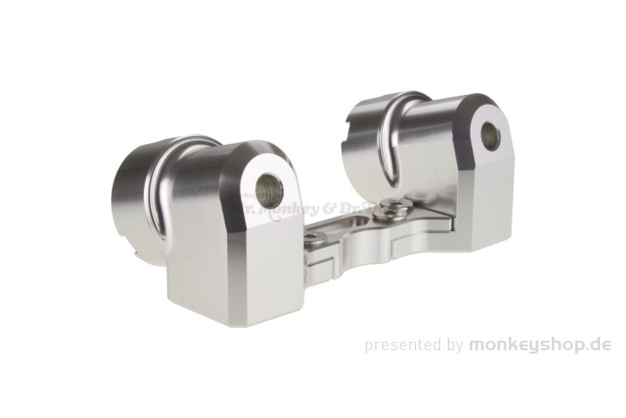 Lenker Aufnahme Bock Knochen Aluminium CNC silber f. Monkey 50 + Dax 12V