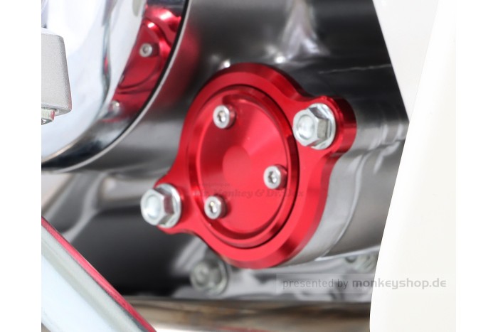 Kitaco Ölfilter Deckel Aluminium CNC rot eloxiert mit Magnet f. MSX Grom JC92 + Monkey 125 JB03 JB05 + Dax 125